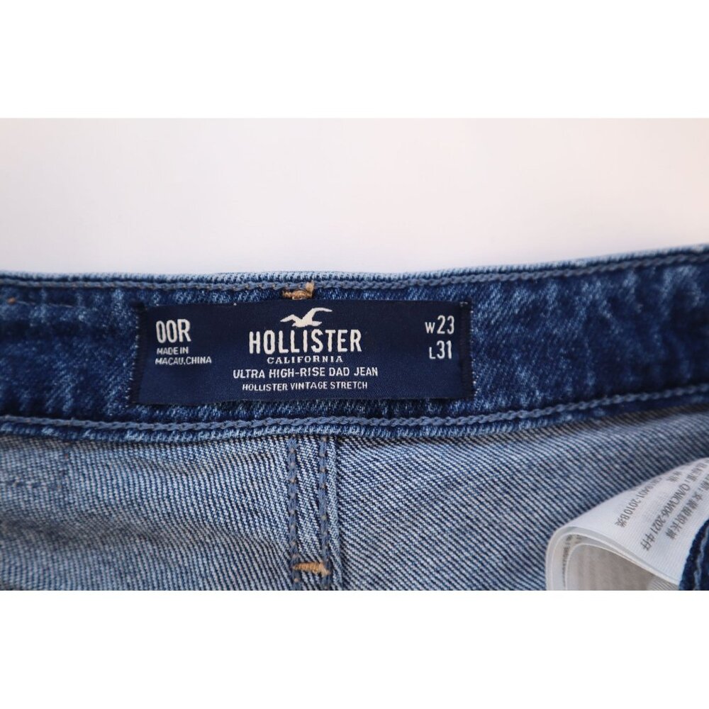 Hollister Ultra High-Rise Dad Jean W23 L31 Vintage Stretch Patchwork Denim - Picture 5 of 9